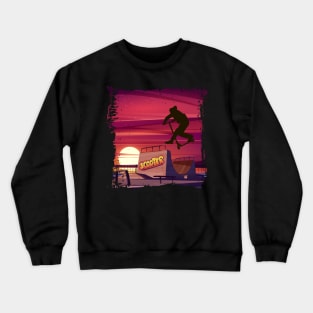 Sunset in scooter park Crewneck Sweatshirt